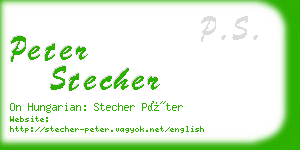 peter stecher business card